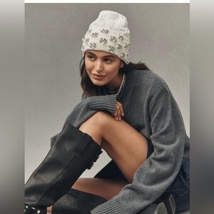 NWT Maeve Checkered Crystal Beanie